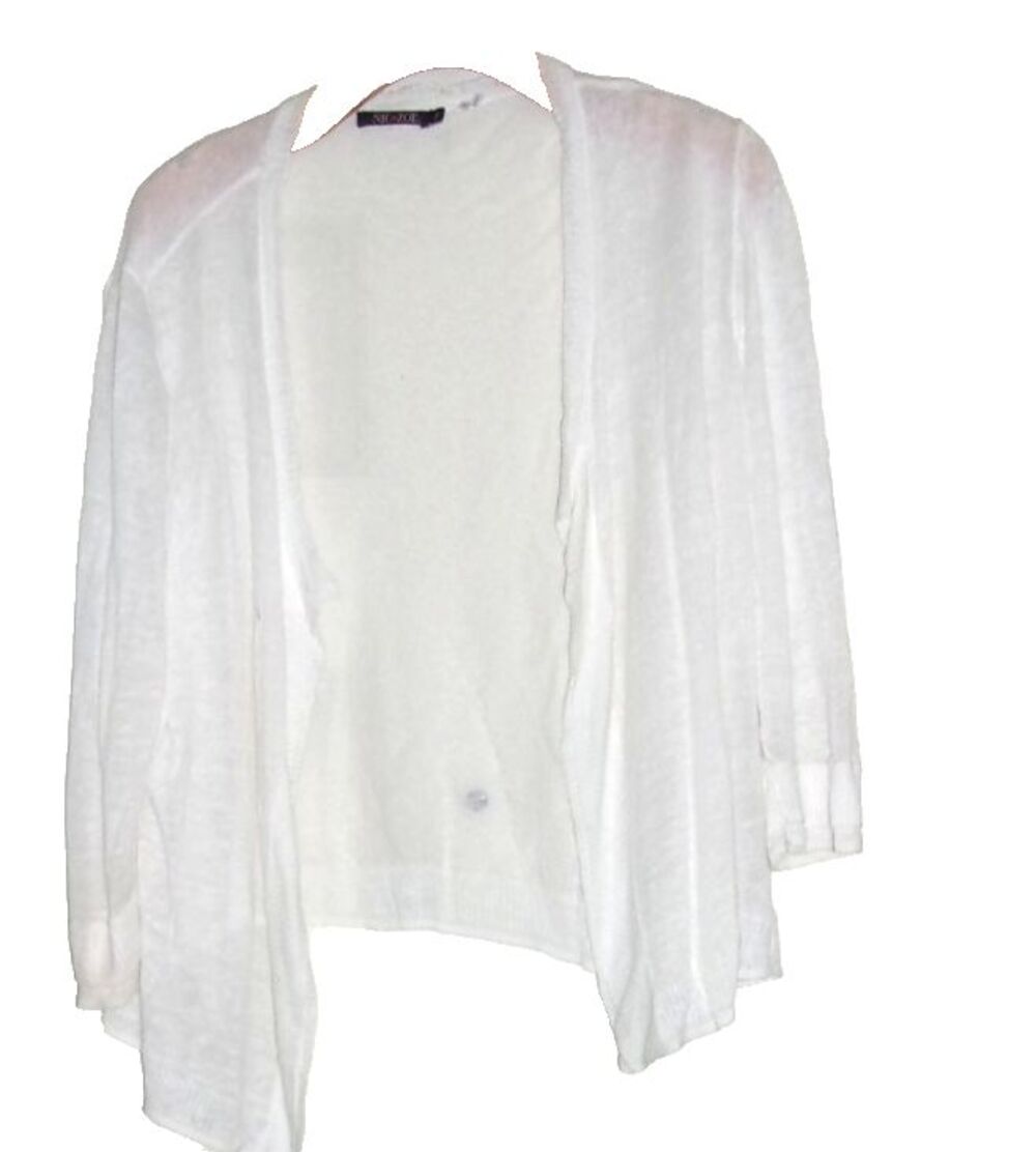 Nic+Zoe Lagenlook Linen Blend Lightweight Sheer 3/4 Sleeve Open Jacket Sz. 1X